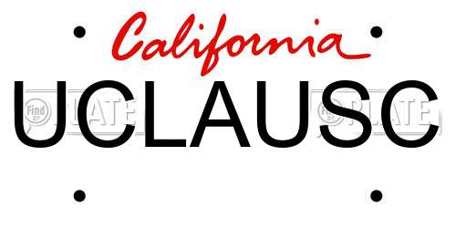 UCLAUSC California License Plate