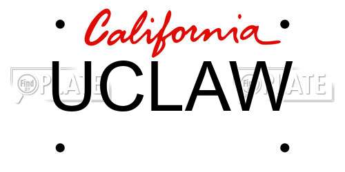 UCLAW California License Plate