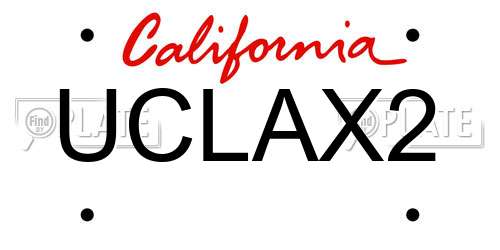 UCLAX2 California License Plate