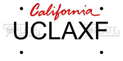 UCLAXF California License Plate