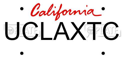 UCLAXTC California License Plate