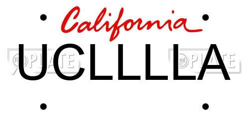 UCLLLLA California License Plate