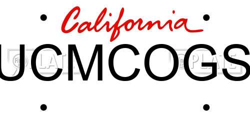 UCMCOGS California License Plate