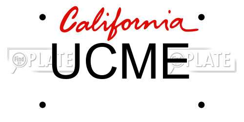UCME California License Plate