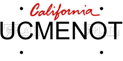 UCMENOT California License Plate