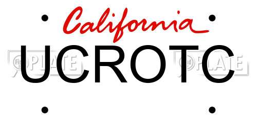 UCROTC California License Plate