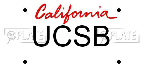 UCSB California License Plate