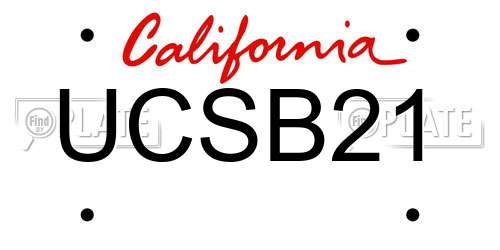 UCSB21 California License Plate