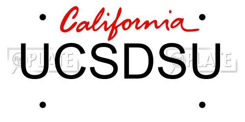 UCSDSU California License Plate
