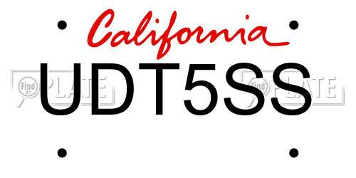 UDT5SS California License Plate