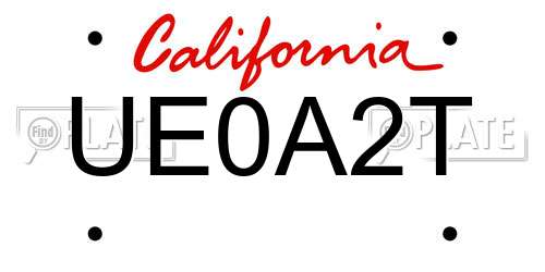 UE0A2T California License Plate
