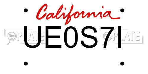 UE0S7I California License Plate