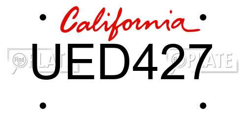 UED427 California License Plate