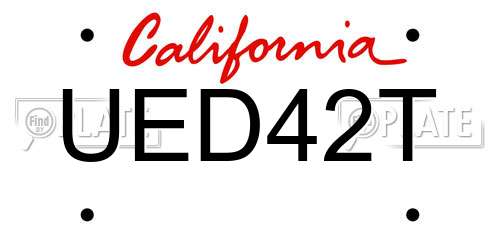 UED42T California License Plate