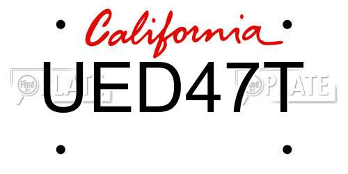 UED47T California License Plate