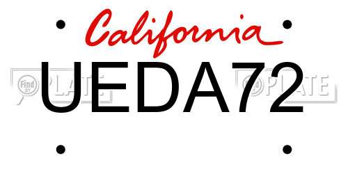 UEDA72 California License Plate