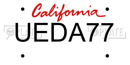 UEDA77 California License Plate