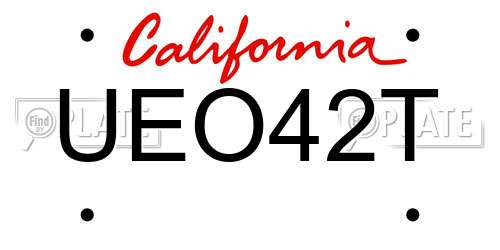 UEO42T California License Plate