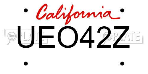 UEO42Z California License Plate