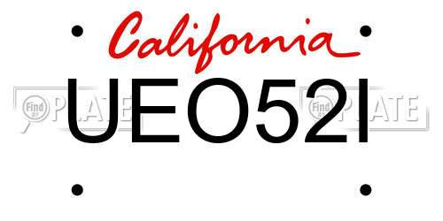 UEO52I California License Plate
