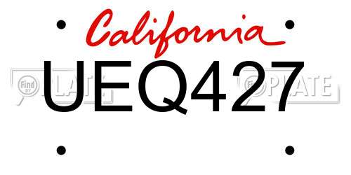 UEQ427 California License Plate