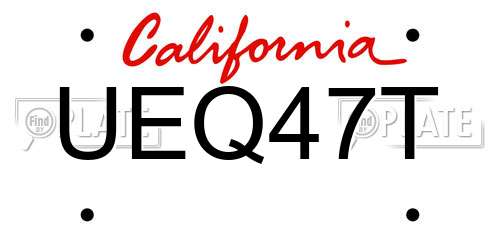 UEQ47T California License Plate
