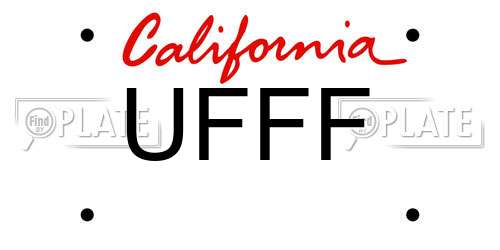 UFFF California License Plate