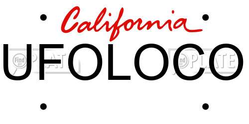 UFOLOCO California License Plate