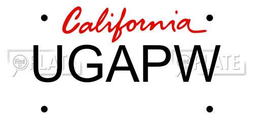 UGAPW California License Plate