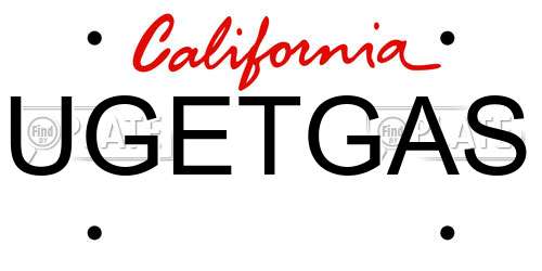 UGETGAS California License Plate