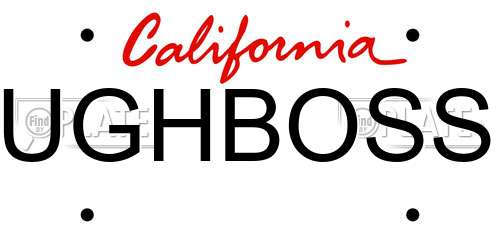 UGHBOSS California License Plate
