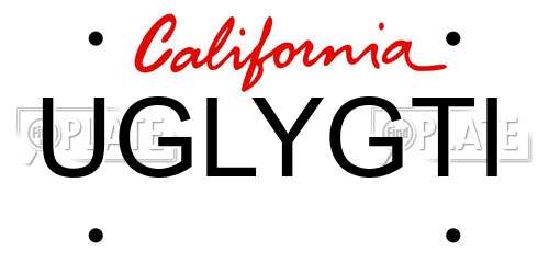 UGLYGTI California License Plate