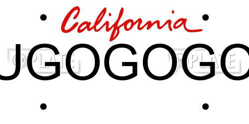 UGOGOGO California License Plate