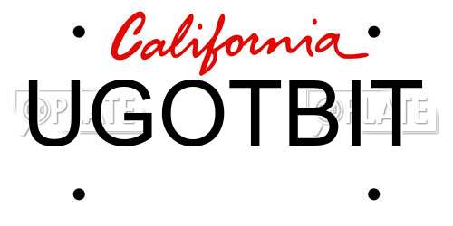 UGOTBIT California License Plate