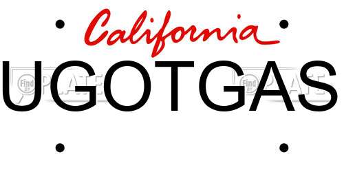UGOTGAS California License Plate