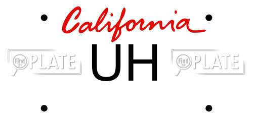 UH California License Plate