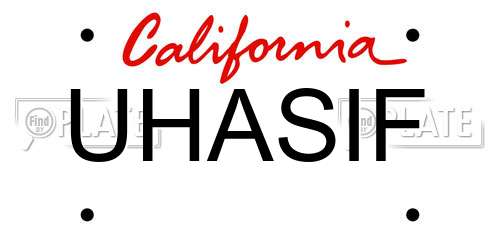 UHASIF California License Plate