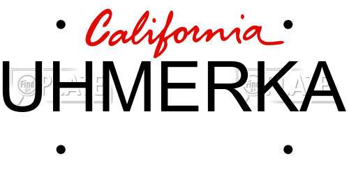 UHMERKA California License Plate