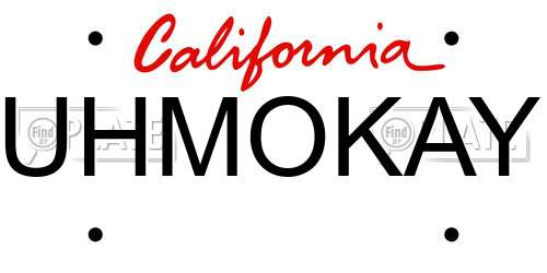 UHMOKAY California License Plate