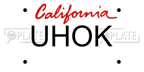 UHOK California License Plate