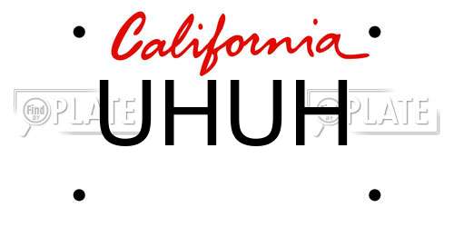 UHUH California License Plate
