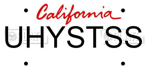 UHYSTSS California License Plate