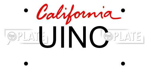 UINC California License Plate