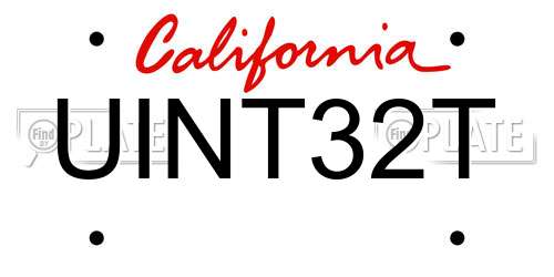 UINT32T California License Plate