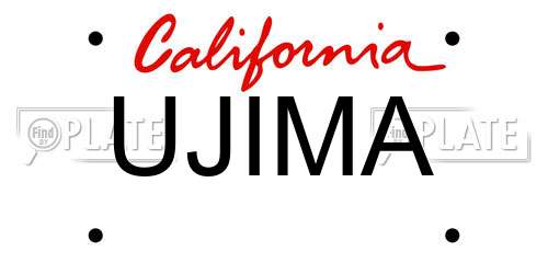 UJIMA California License Plate