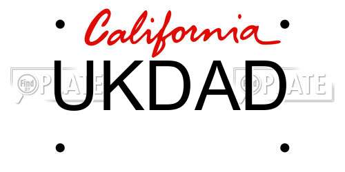 UKDAD California License Plate