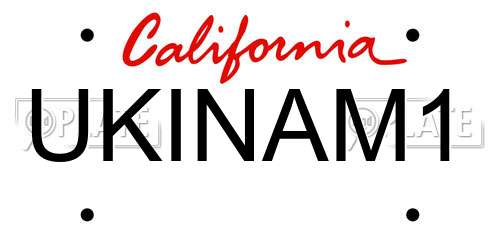 UKINAM1 California License Plate