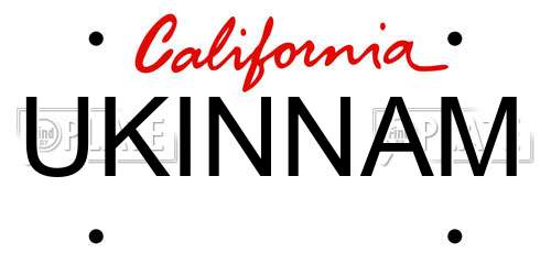 UKINNAM California License Plate