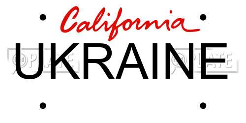 UKRAINE California License Plate