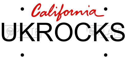 UKROCKS California License Plate